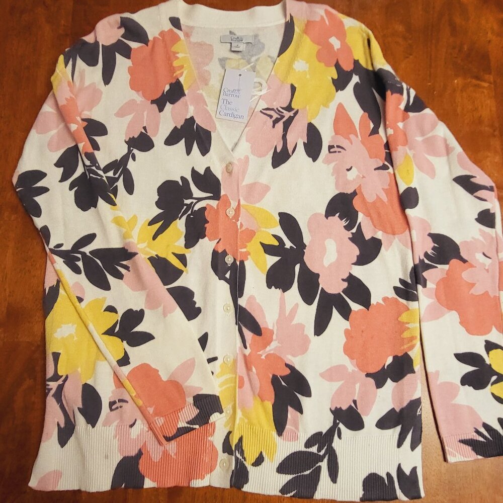 Croft and Barrow ~ Sz M ~ Floral Print Cardigan ~ NWT - Picture 2 of 10
